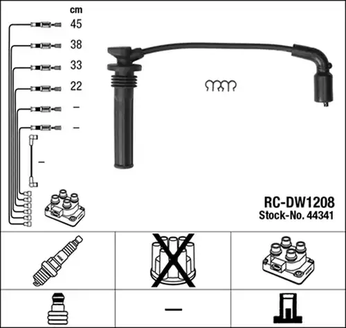 комплект запалителеи кабели NGK 44341