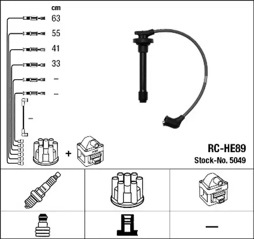 комплект запалителеи кабели NGK 5049