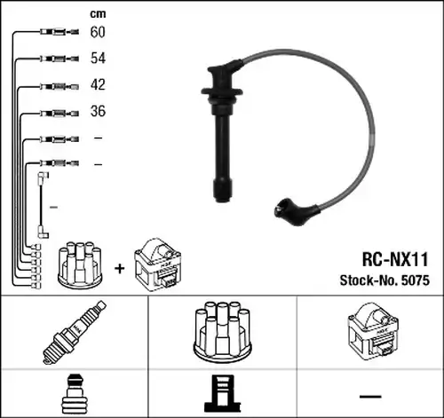 комплект запалителеи кабели NGK 5075