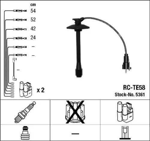 комплект запалителеи кабели NGK 5361