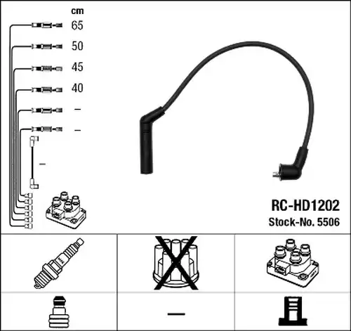 комплект запалителеи кабели NGK 5506