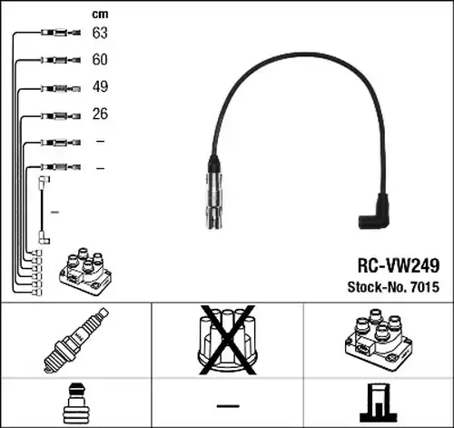 комплект запалителеи кабели NGK 7015