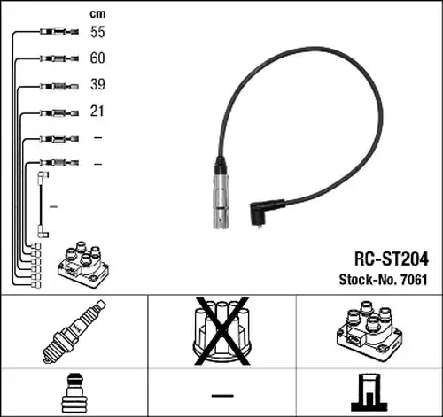 комплект запалителеи кабели NGK 7061