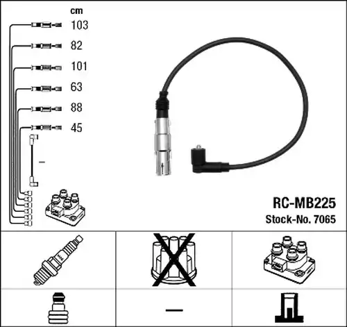 комплект запалителеи кабели NGK 7065