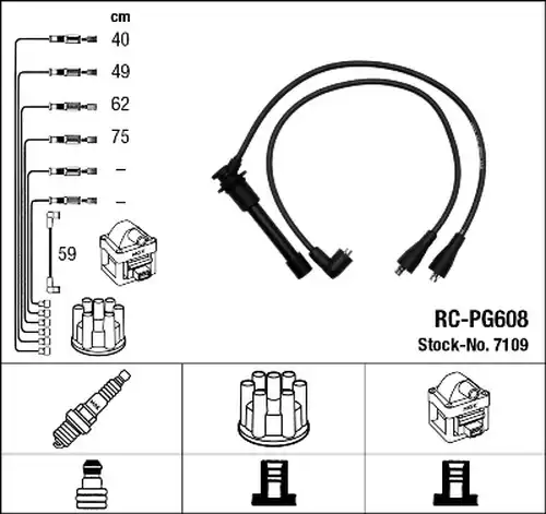 комплект запалителеи кабели NGK 7109