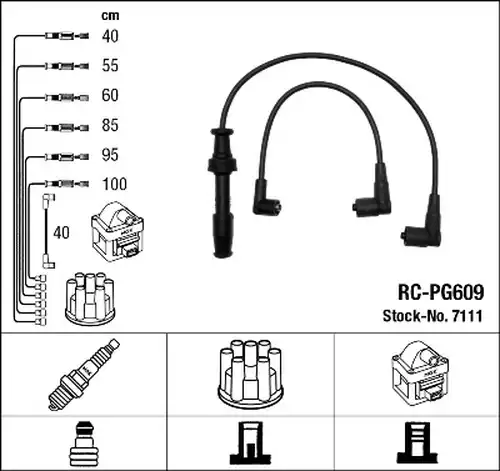 комплект запалителеи кабели NGK 7111