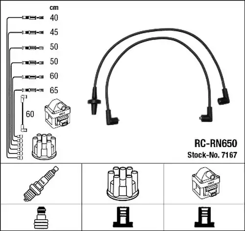 комплект запалителеи кабели NGK 7167
