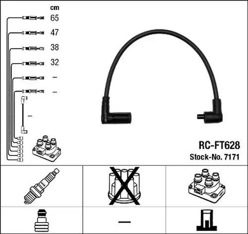 комплект запалителеи кабели NGK 7171