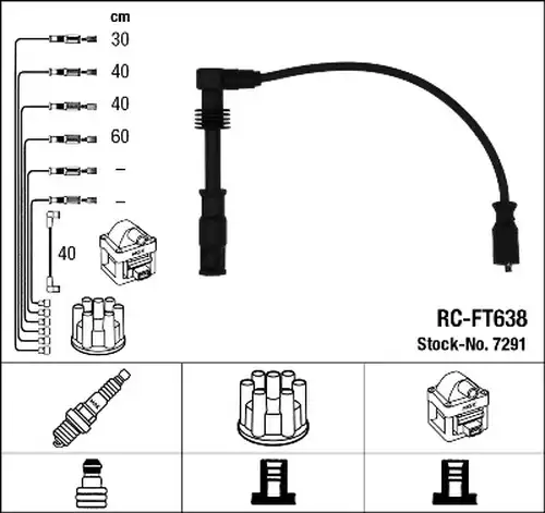 комплект запалителеи кабели NGK 7291