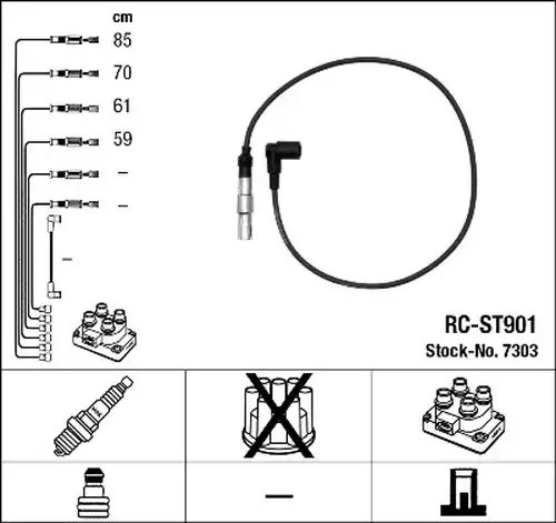 комплект запалителеи кабели NGK 7303