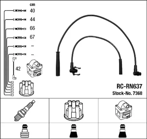 комплект запалителеи кабели NGK 7368