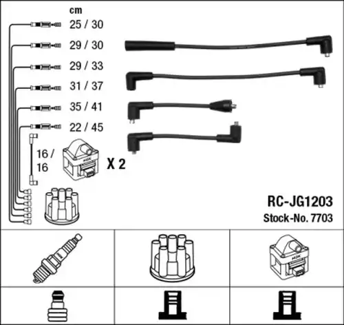 комплект запалителеи кабели NGK 7703