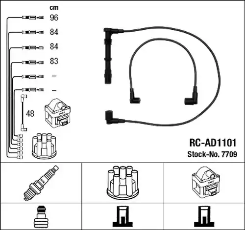 комплект запалителеи кабели NGK 7709