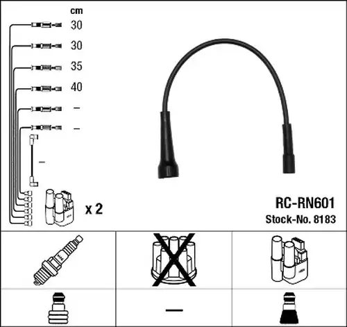 комплект запалителеи кабели NGK 8183