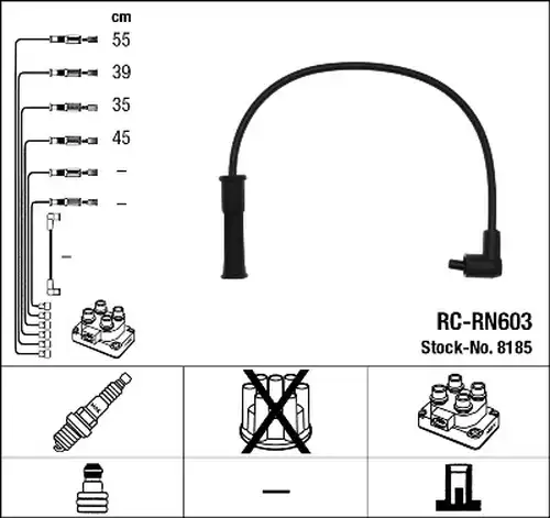 комплект запалителеи кабели NGK 8185