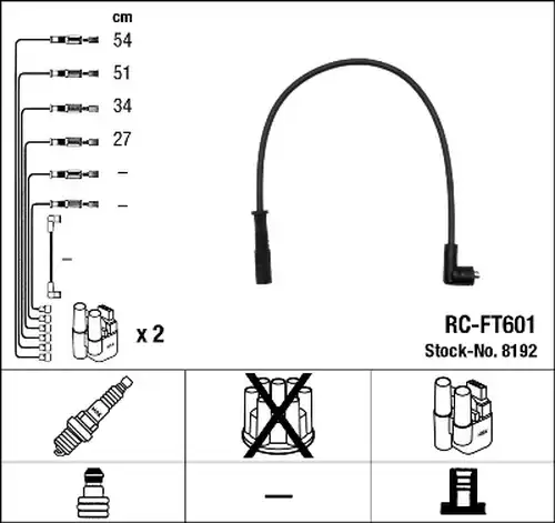 комплект запалителеи кабели NGK 8192