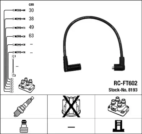 комплект запалителеи кабели NGK 8193