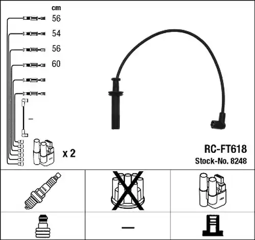 комплект запалителеи кабели NGK 8248