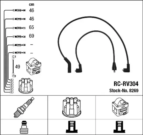 комплект запалителеи кабели NGK 8269