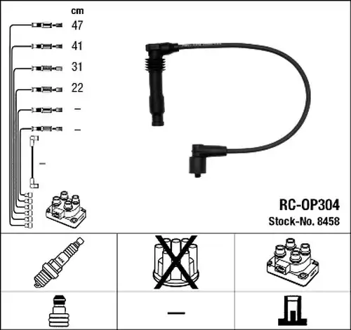 комплект запалителеи кабели NGK 8458