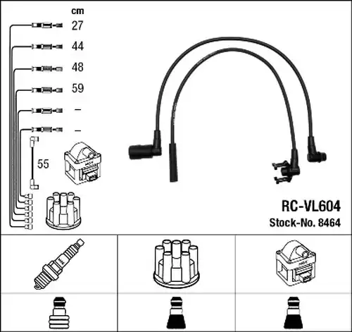 комплект запалителеи кабели NGK 8464