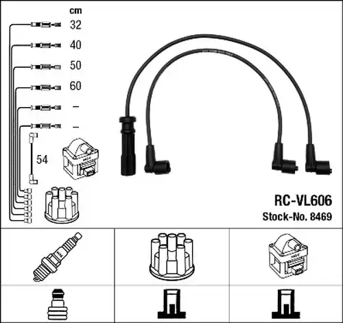 комплект запалителеи кабели NGK 8469