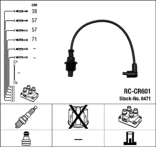 комплект запалителеи кабели NGK 8471