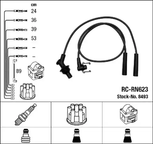 комплект запалителеи кабели NGK 8493