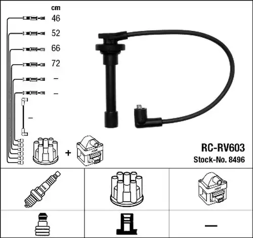 комплект запалителеи кабели NGK 8496