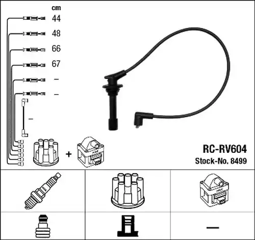 комплект запалителеи кабели NGK 8499