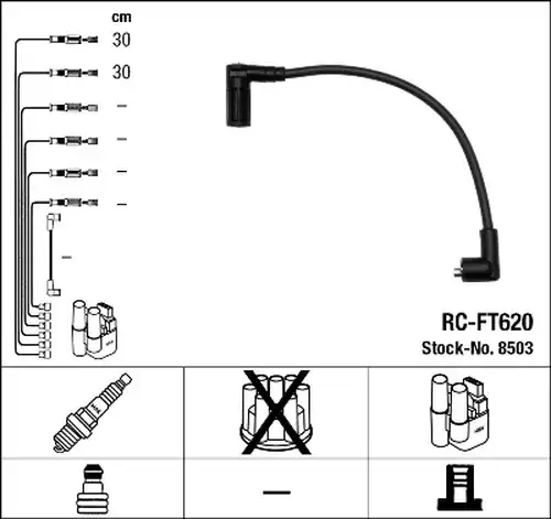 комплект запалителеи кабели NGK 8503