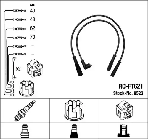 комплект запалителеи кабели NGK 8523