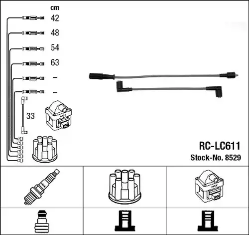 комплект запалителеи кабели NGK 8529