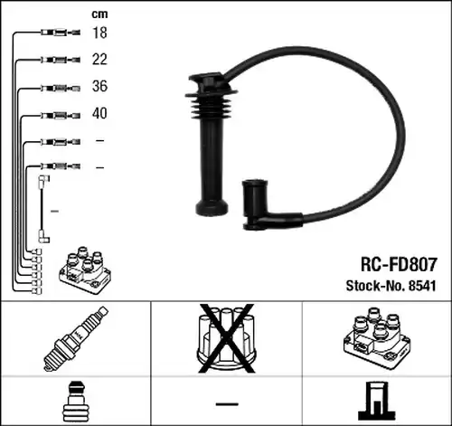 комплект запалителеи кабели NGK 8541