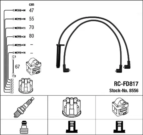 комплект запалителеи кабели NGK 8556