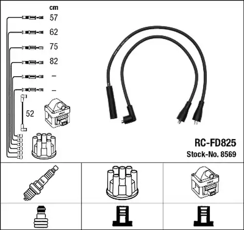 комплект запалителеи кабели NGK 8569