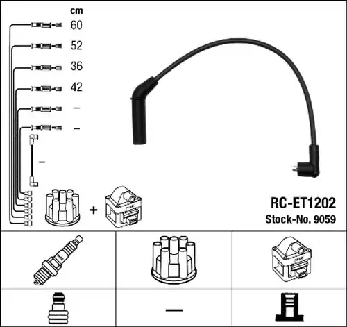 комплект запалителеи кабели NGK 9059