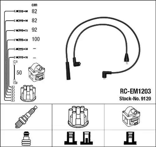 комплект запалителеи кабели NGK 9120