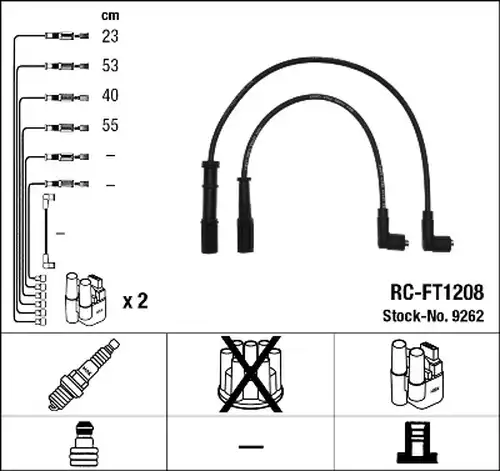 комплект запалителеи кабели NGK 9262