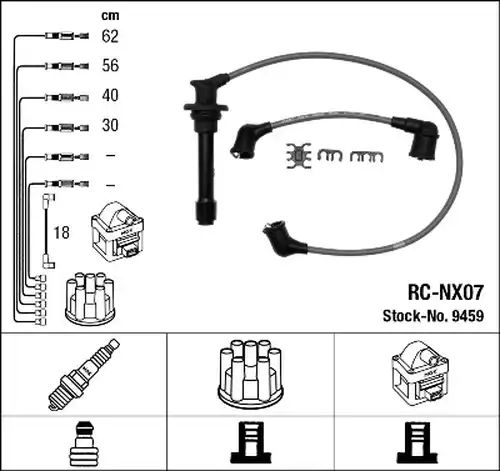 комплект запалителеи кабели NGK 9459