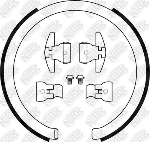 комплект спирачна челюст, ръчна спирачка NiBK FN0705