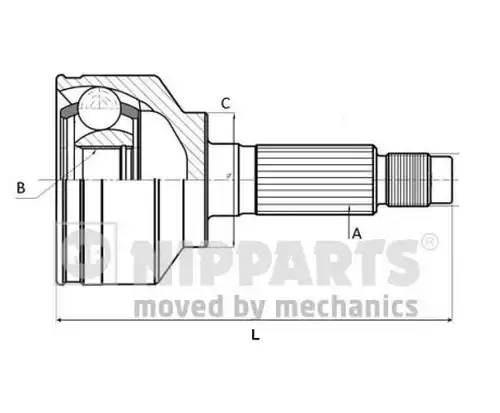 каре комплект, полуоска NIPPARTS J2820300