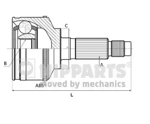 каре комплект, полуоска NIPPARTS J2820500