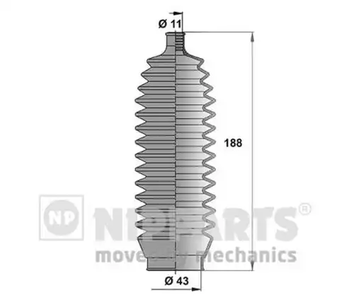 комплект маншон, кормилно управление NIPPARTS J2847010