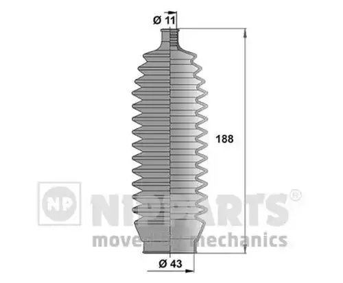 комплект маншон, кормилно управление NIPPARTS J2855000