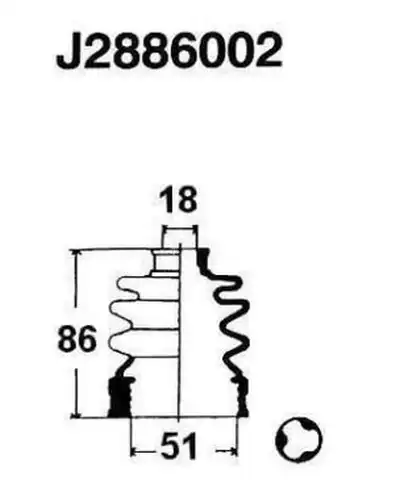 комплект маншон, полуоска NIPPARTS J2886002