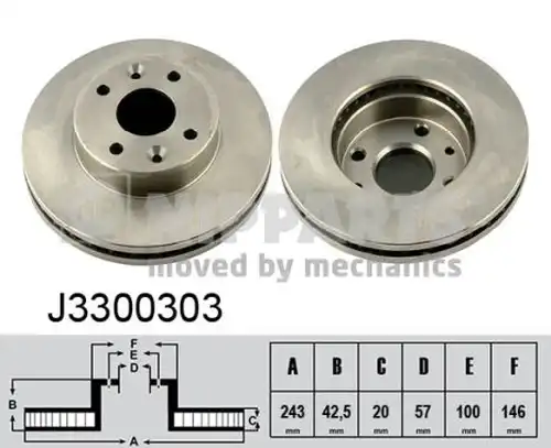 спирачен диск NIPPARTS J3300303