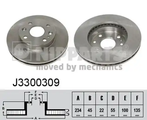 спирачен диск NIPPARTS J3300309