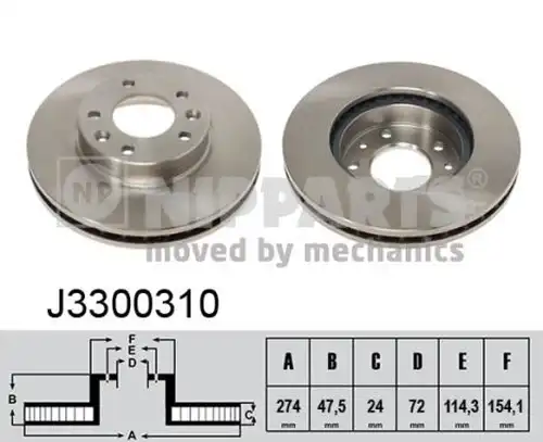 спирачен диск NIPPARTS J3300310