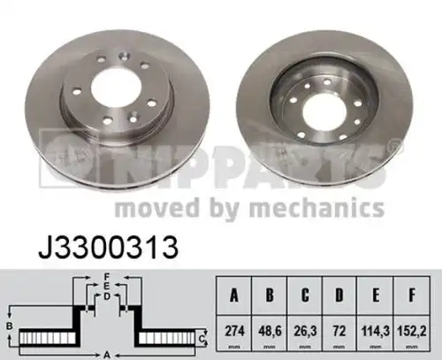 спирачен диск NIPPARTS J3300313